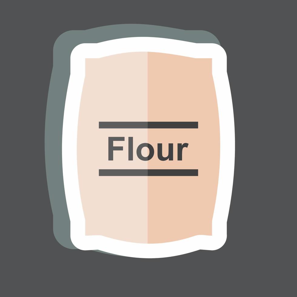 Flour bag Sticker in trendy isolated on black background vector
