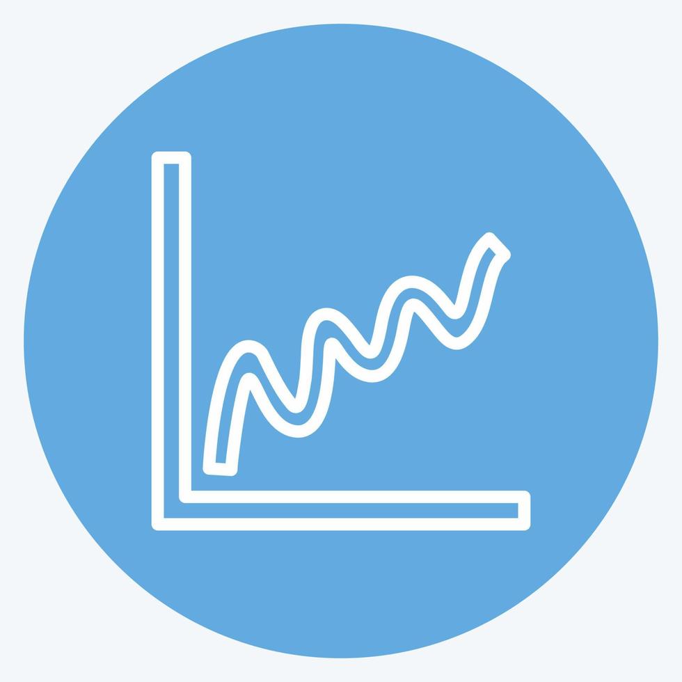 icono de gráfico en forma de campana en el moderno estilo de ojos azules aislado en un fondo azul suave vector