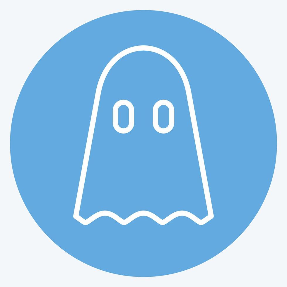 Ghosts Icon in trendy blue eyes style isolated on soft blue background vector