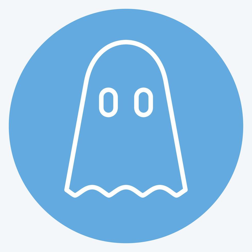 Ghosts Icon in trendy blue eyes style isolated on soft blue background vector