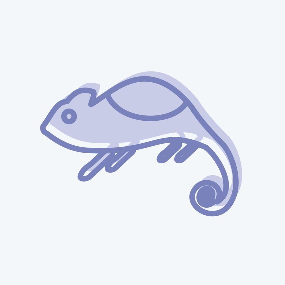 Pet Chameleon Icon in trendy two tone style isolated on soft blue background vector