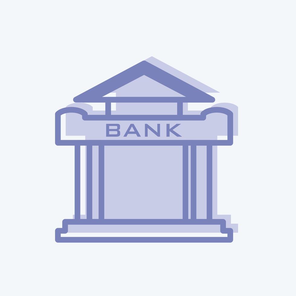 Bank Icon in trendy two tone style isolated on soft blue background vector