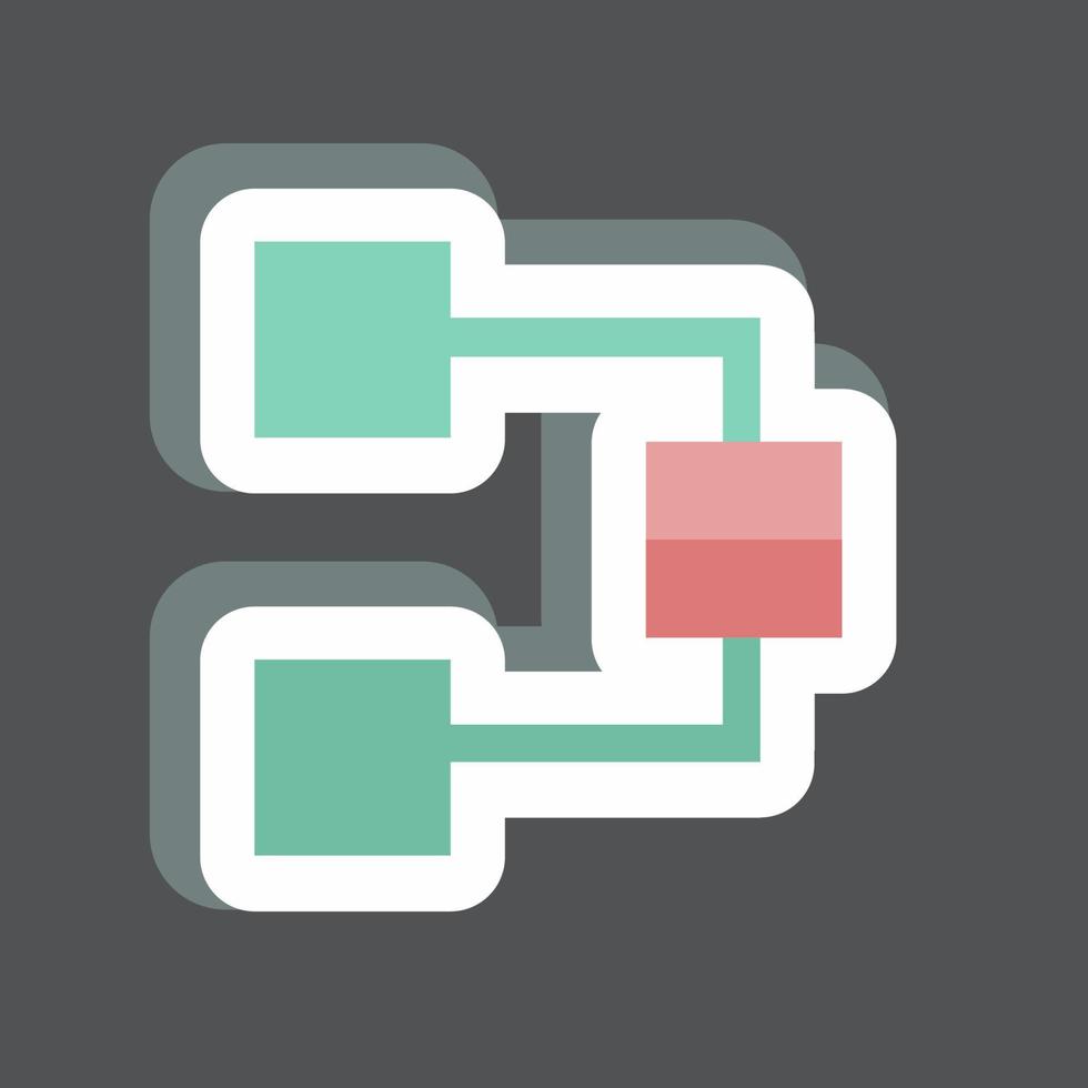 Flow Chart Sticker in trendy isolated on black background vector