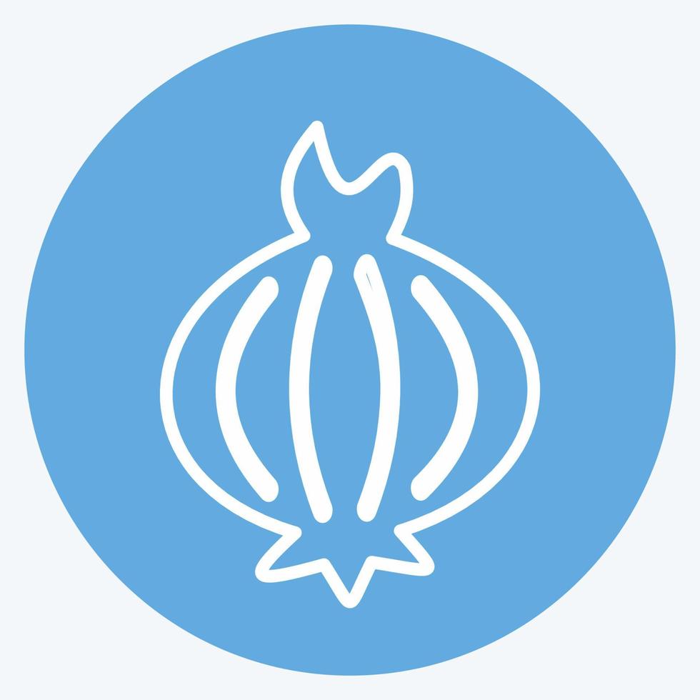 Onion Icon in trendy blue eyes style isolated on soft blue background vector