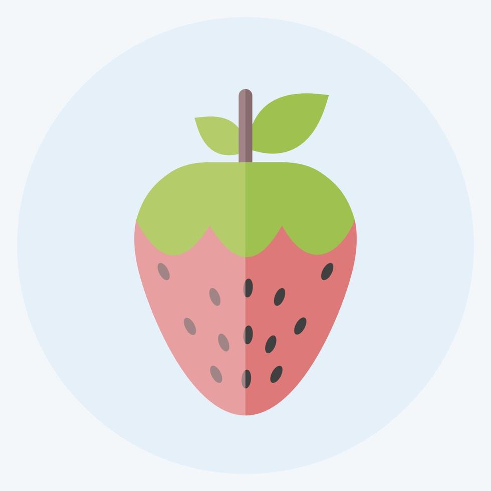 Strawberry Icon in trendy flat style isolated on soft blue background vector