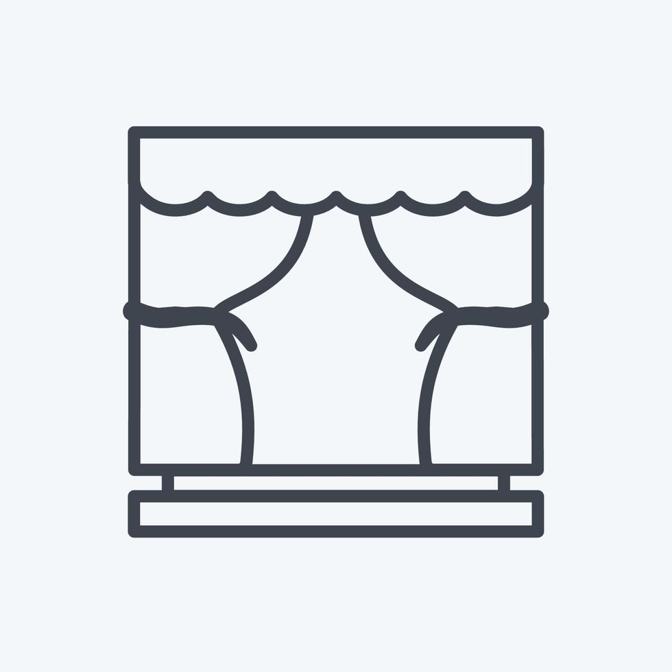 Theatre Icon in trendy line style isolated on soft blue background vector
