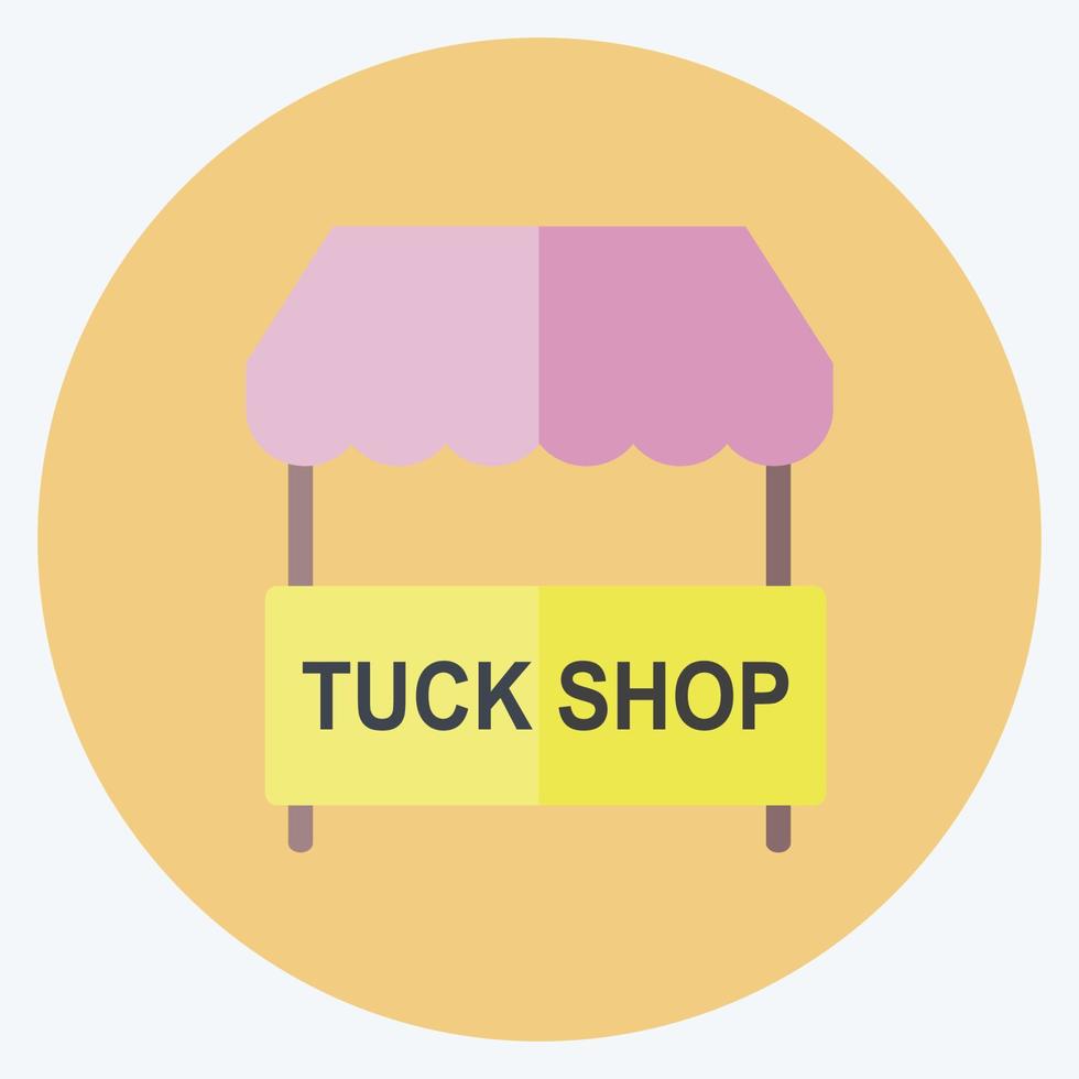 Tuck SHop Icon in trendy blue eyes style isolated on soft blue background vector