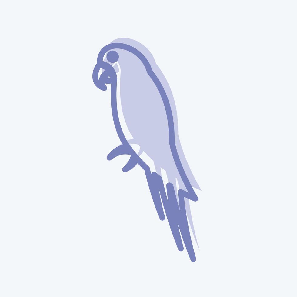 Pet Parrot Icon in trendy two tone style isolated on soft blue background vector