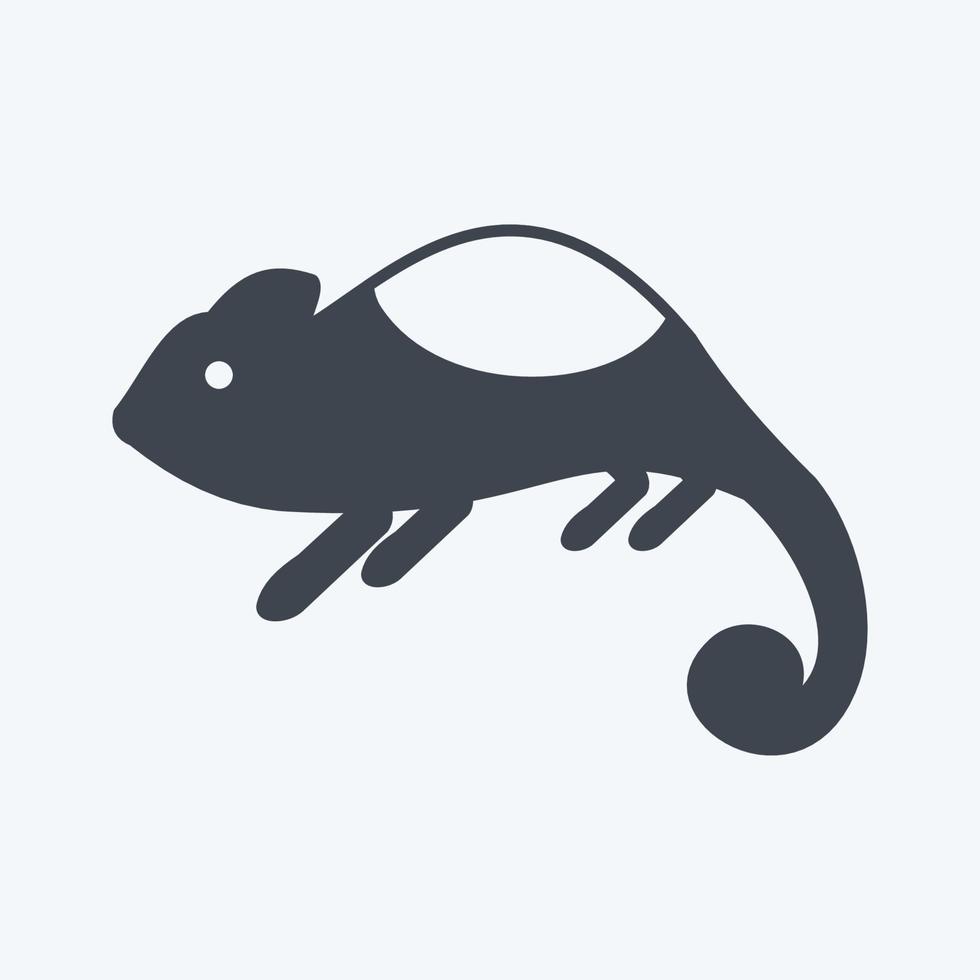 Pet Chameleon Icon in trendy glyph style isolated on soft blue background vector