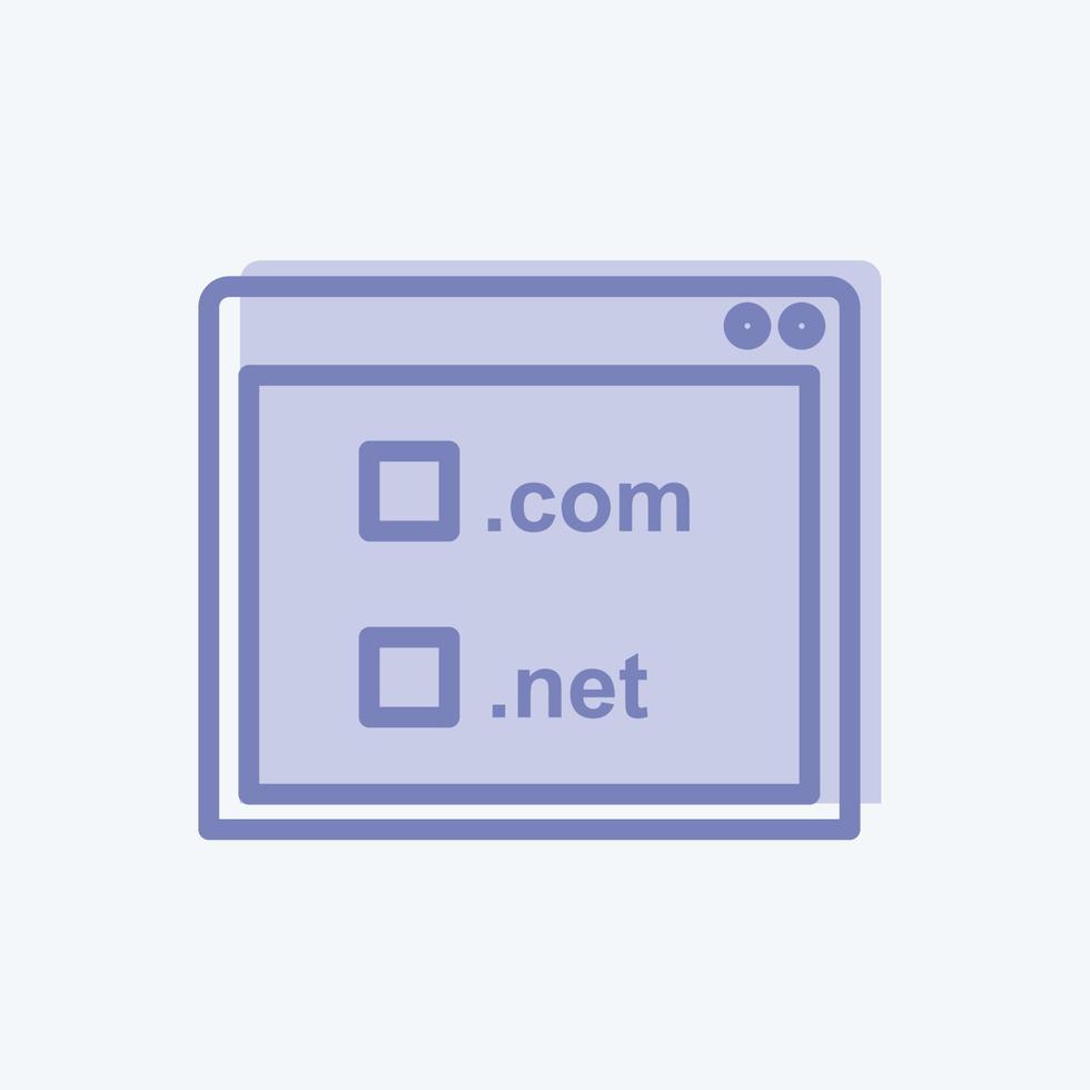 Domain Registration Icon in trendy two tone style isolated on soft blue background vector