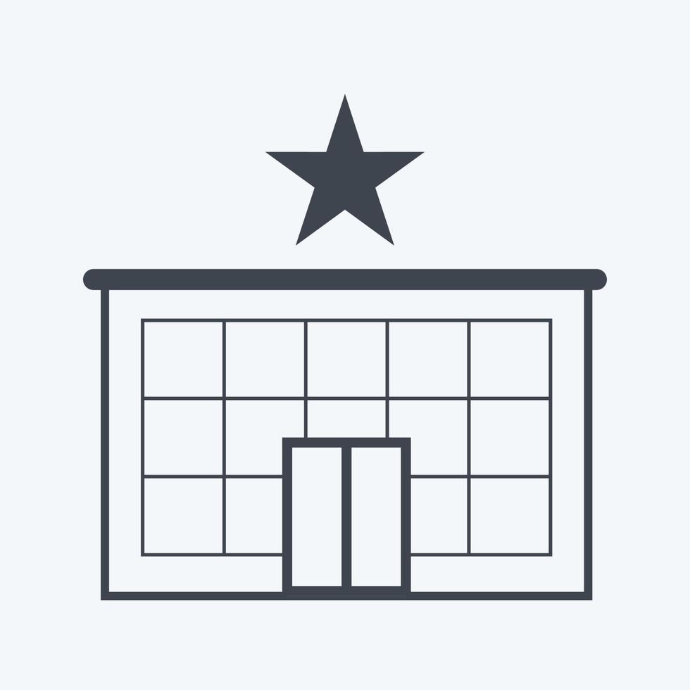 Five Star Hotel Icon in trendy glyph style isolated on soft blue background vector