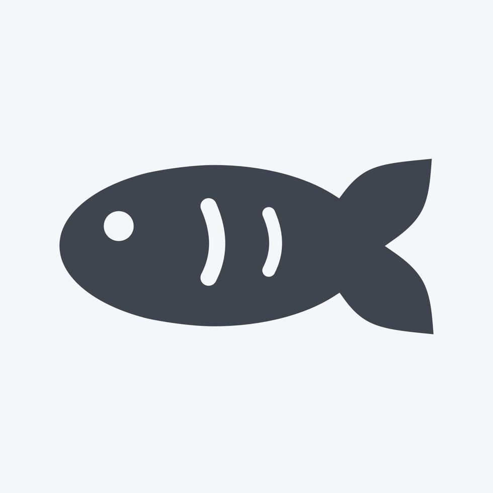 Pet Fish I Icon in trendy glyph style isolated on soft blue background vector