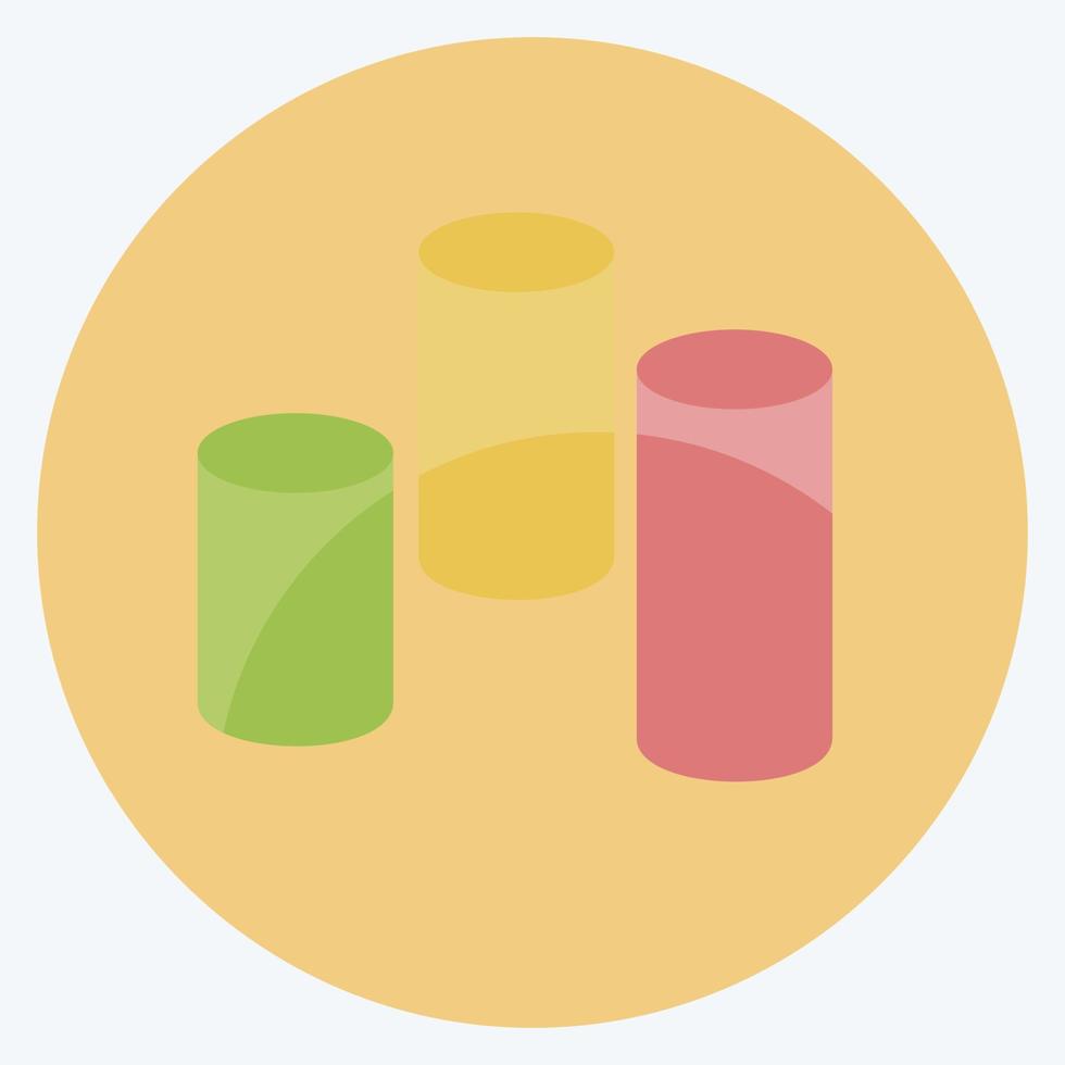 Cylindrical Bars Icon in trendy flat style isolated on soft blue background vector