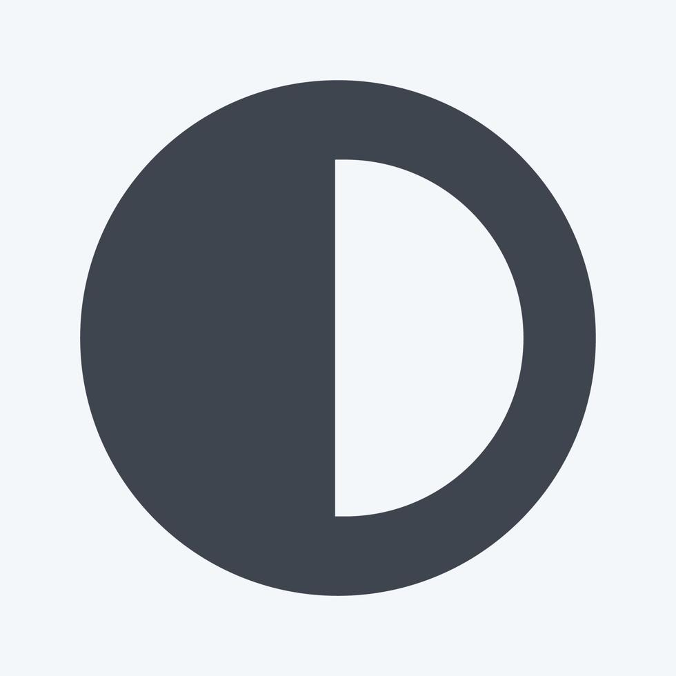 Half Pie Chart Icon in trendy glyph style isolated on soft blue background vector