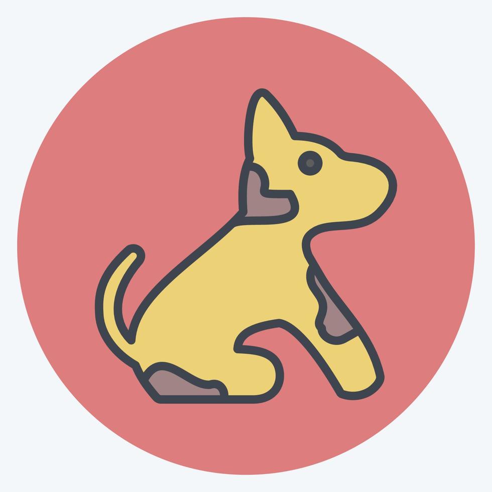 Pet Dog Icon in trendy color mate style isolated on soft blue background vector