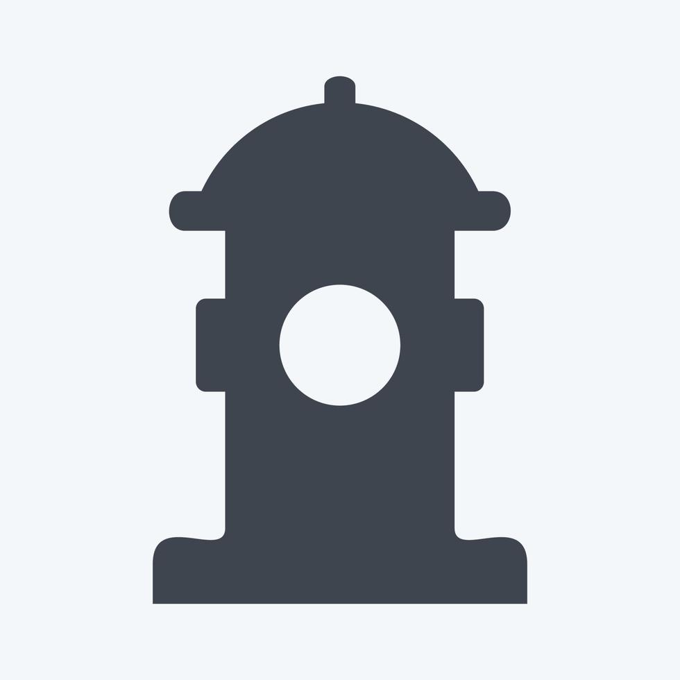 Fire Hydrant Icon in trendy glyph style isolated on soft blue background vector