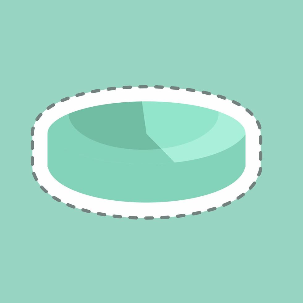 3D Pie Chart Sticker in trendy line cut isolated on blue background vector
