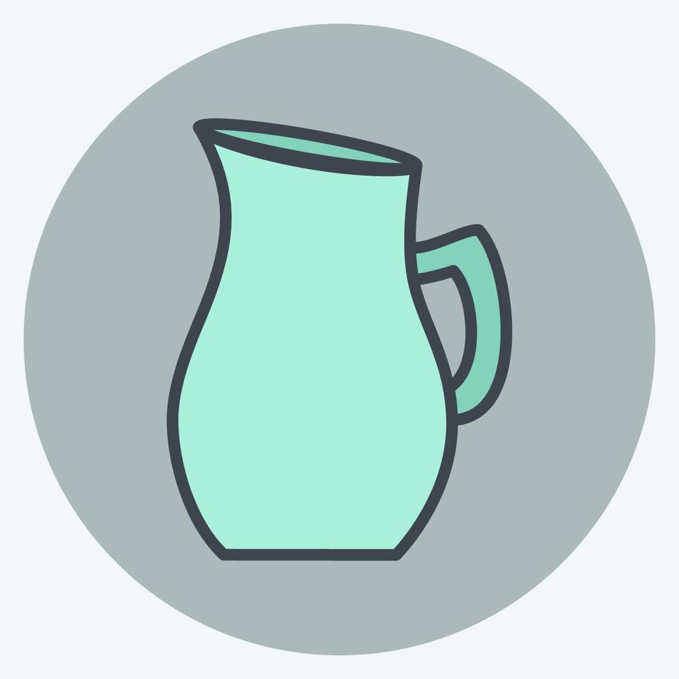 Jug of Water Icon in trendy color mate style isolated on soft blue background vector