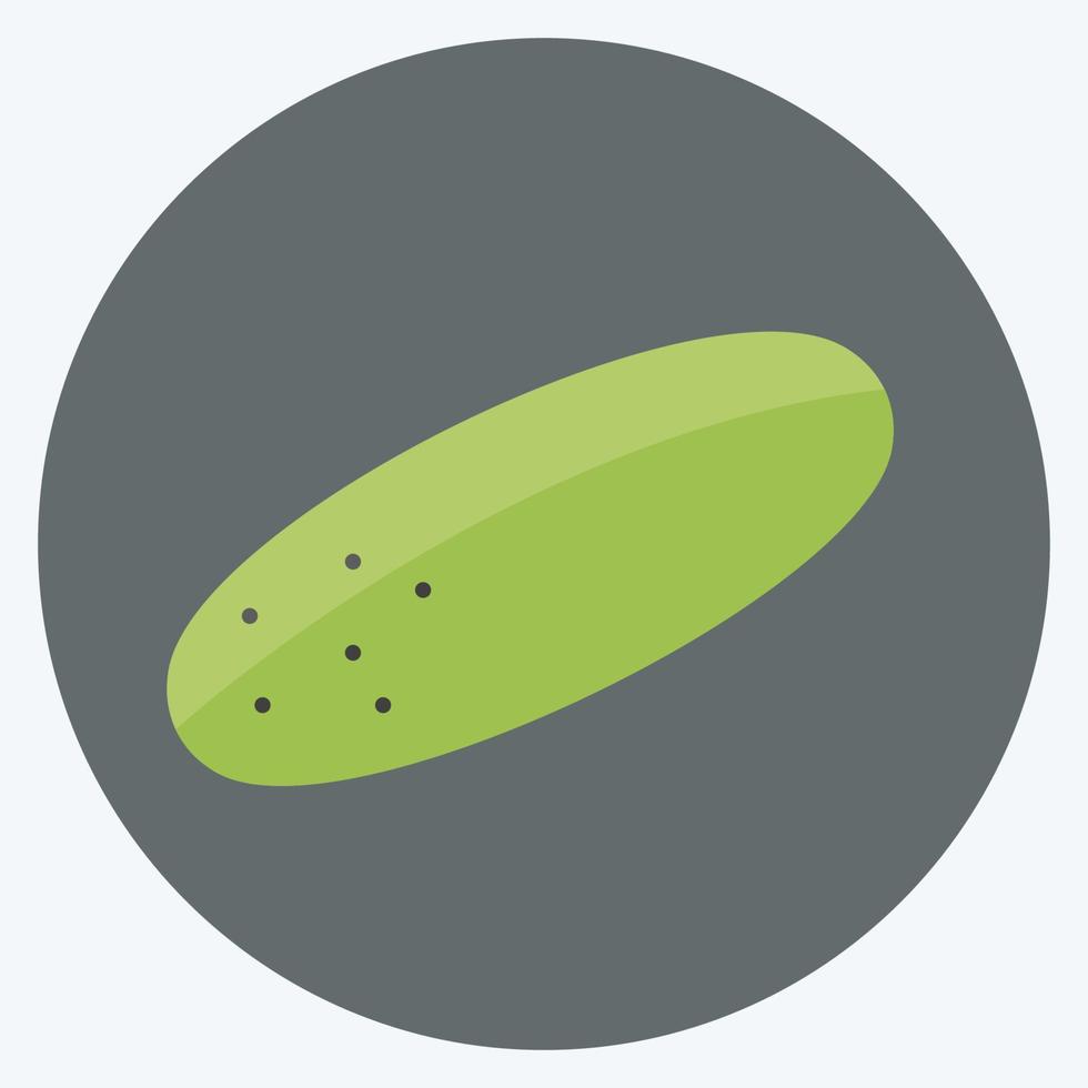 icono de pepino en un estilo moderno y plano aislado en un fondo azul suave vector