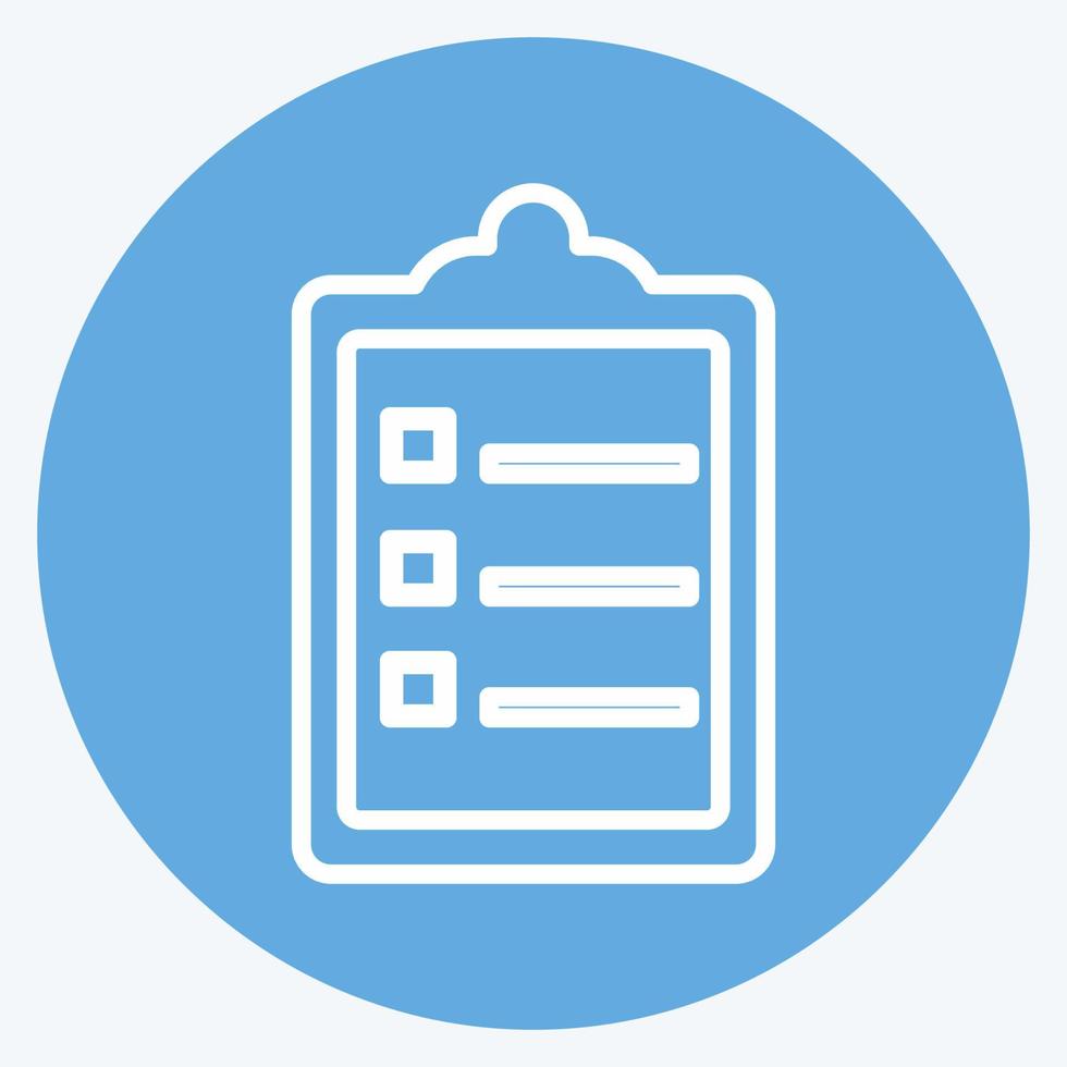 Orders List Icon in trendy blue eyes style isolated on soft blue background vector