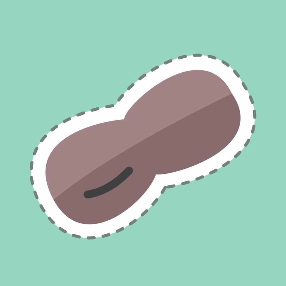 Peanut Sticker in trendy line cut isolated on blue background vector