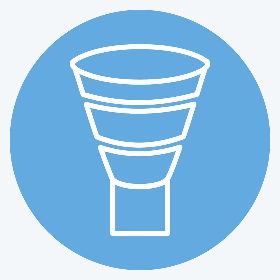 Funnel Chart Icon in trendy blue eyes style isolated on soft blue background vector