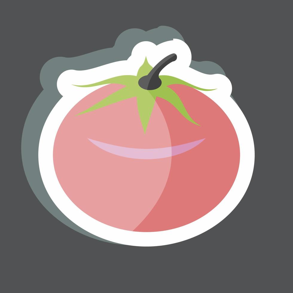 Tomato Sticker in trendy isolated on black background vector