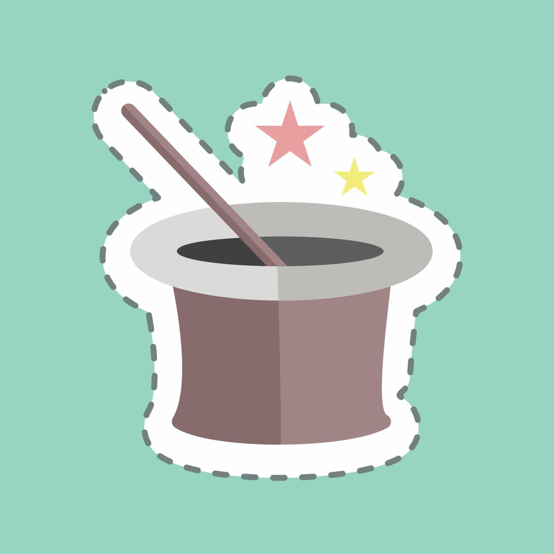 Magic Sticker in trendy line cut isolated on blue background 5568753