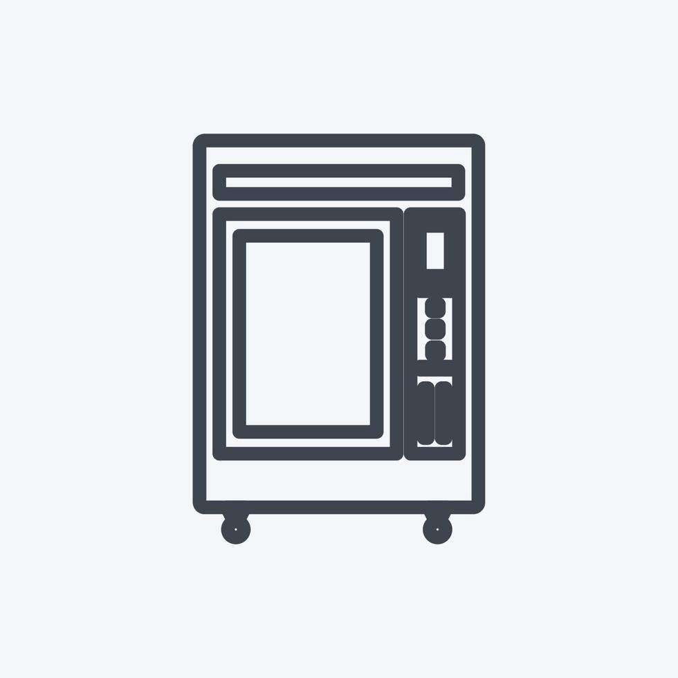 Vending Machine Icon in trendy line style isolated on soft blue background vector