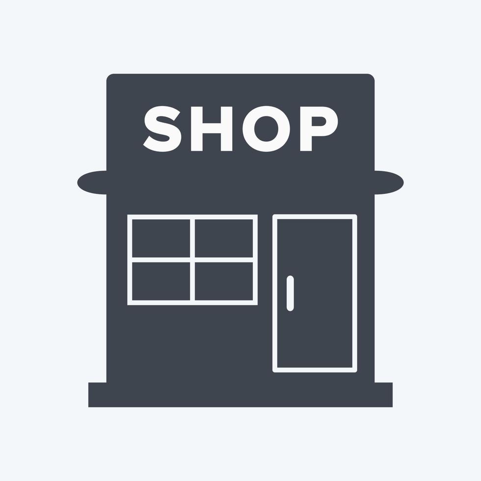 Market Icon in trendy glyph style isolated on soft blue background vector