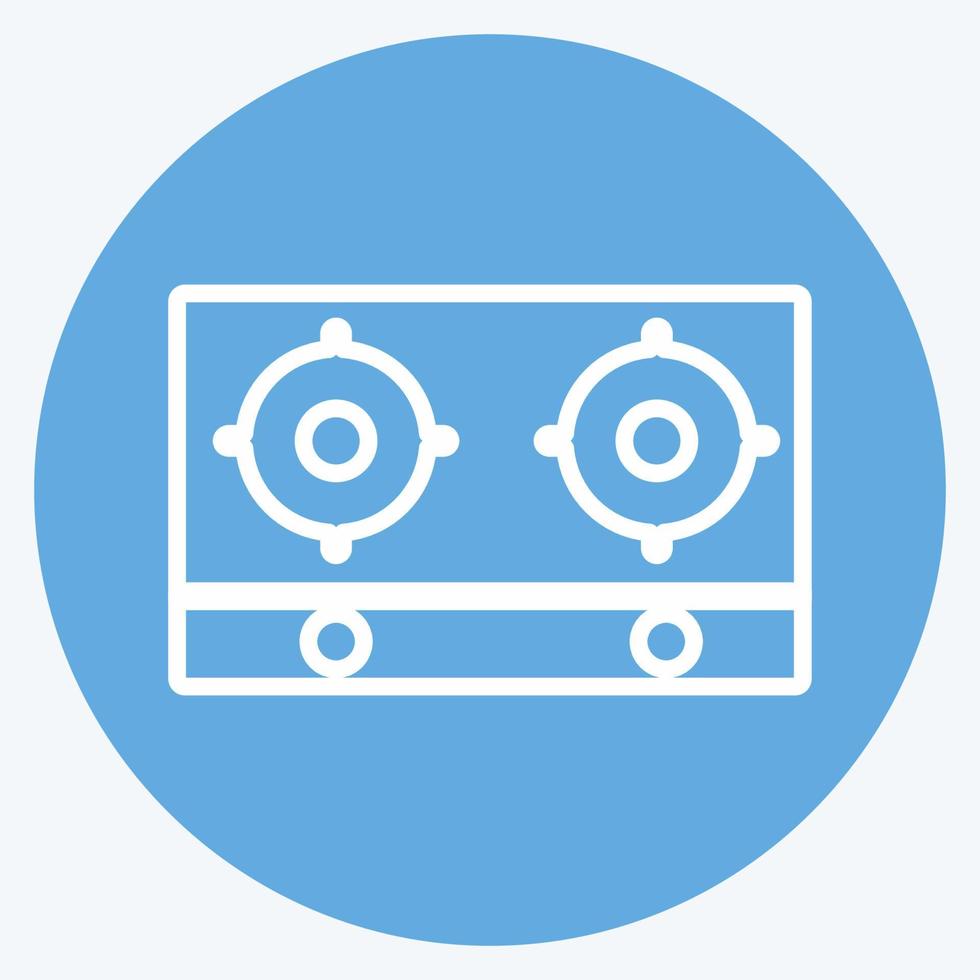 Cooking Stove Icon in trendy blue eyes style isolated on soft blue background vector