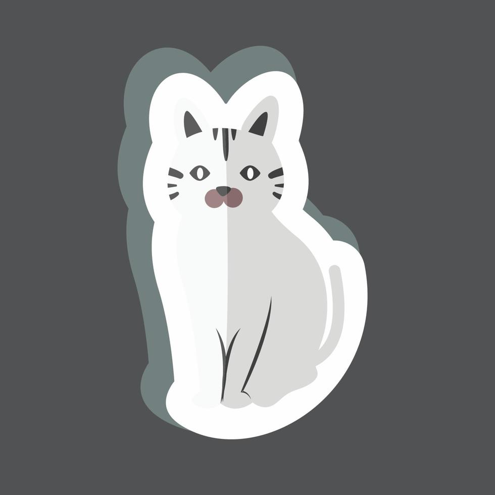 Pet Cat Sticker in trendy isolated on black background vector