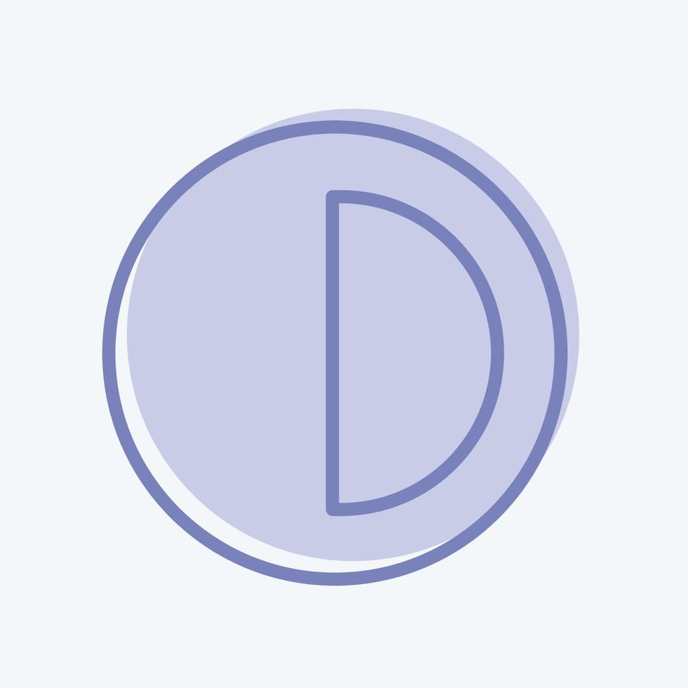 icono de medio gráfico circular en un estilo moderno de dos tonos aislado en un fondo azul suave vector