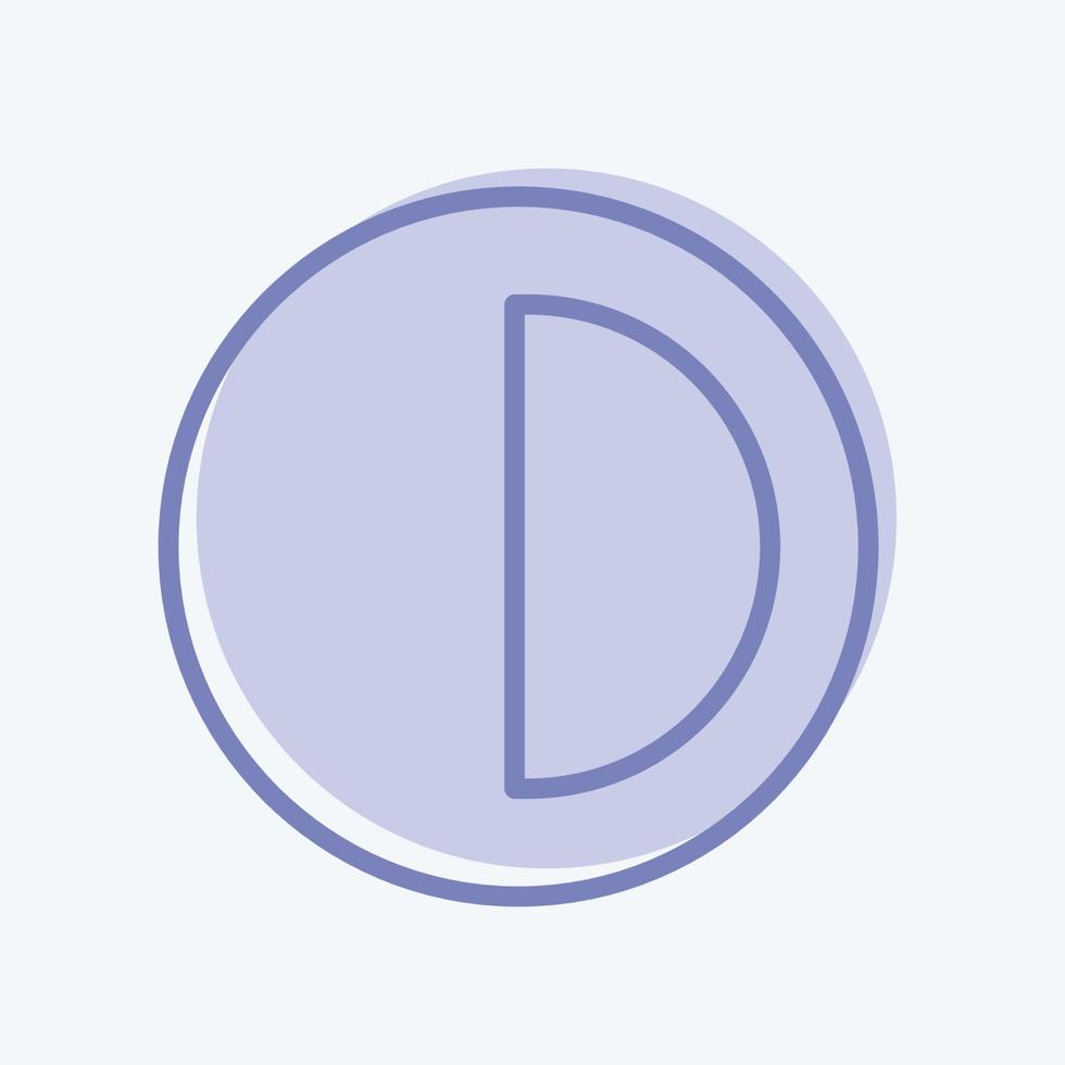 Half Pie Chart Icon in trendy two tone style isolated on soft blue background vector