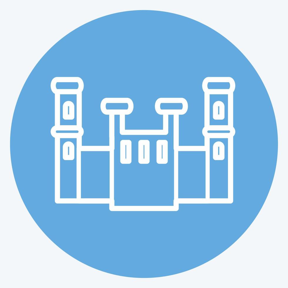 Castle Icon in trendy blue eyes style isolated on soft blue background vector