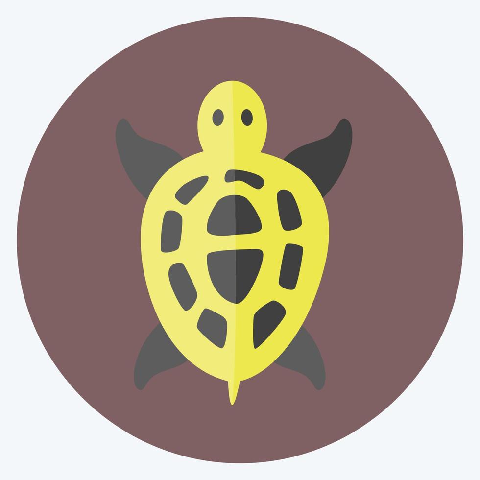 Pet Turtle Icon in trendy flat style isolated on soft blue background vector