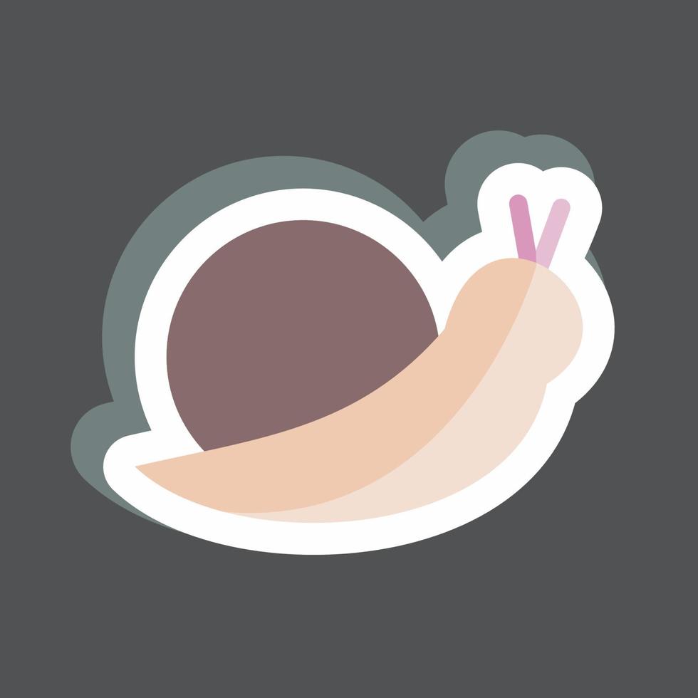 Pet Snail Sticker in trendy isolated on black background vector