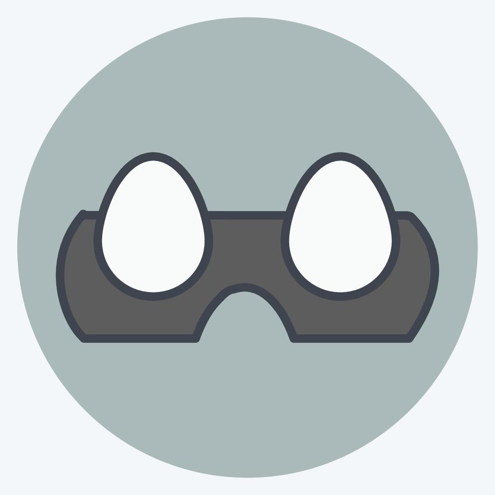 Eggs Icon in trendy color mate style isolated on soft blue background vector
