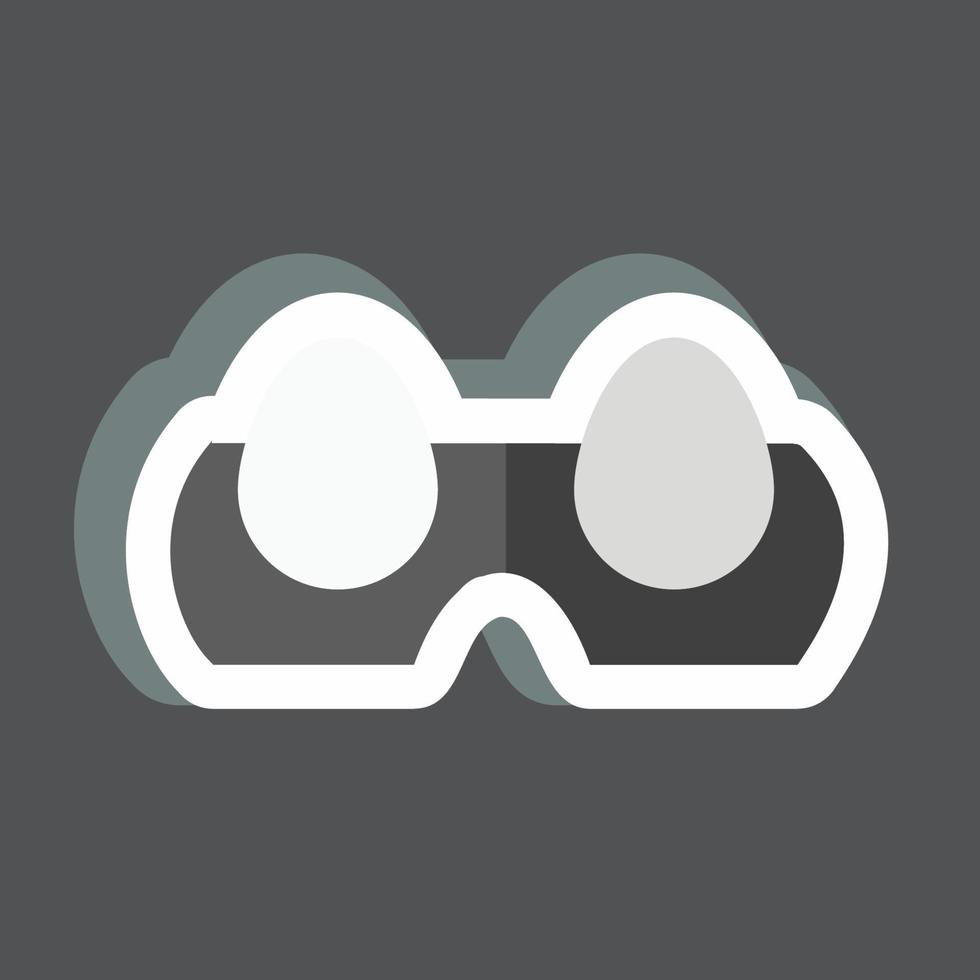 Eggs Sticker in trendy isolated on black backgroundEggs Sticker in trendy isolated on black background vector