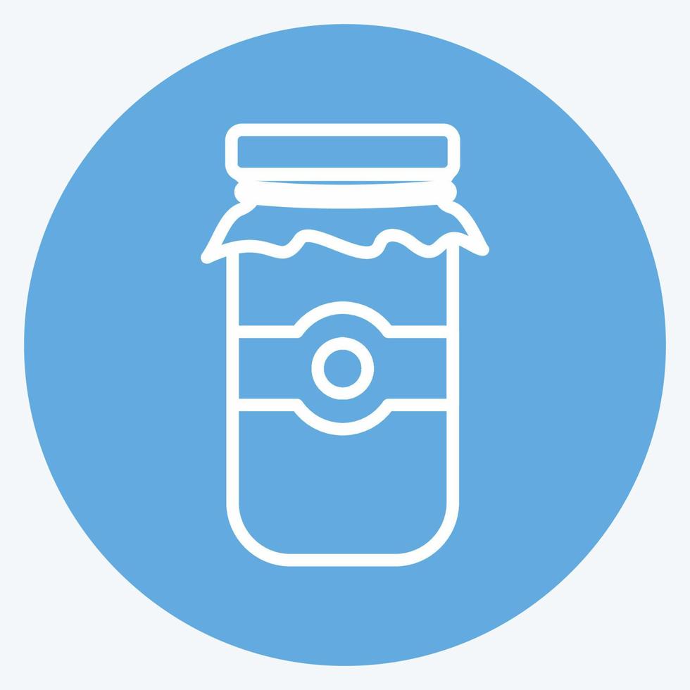 Jam Jar Icon in trendy blue eyes style isolated on soft blue background vector