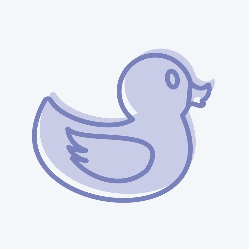 icono de pato en un moderno estilo de dos tonos aislado en un fondo azul suave vector