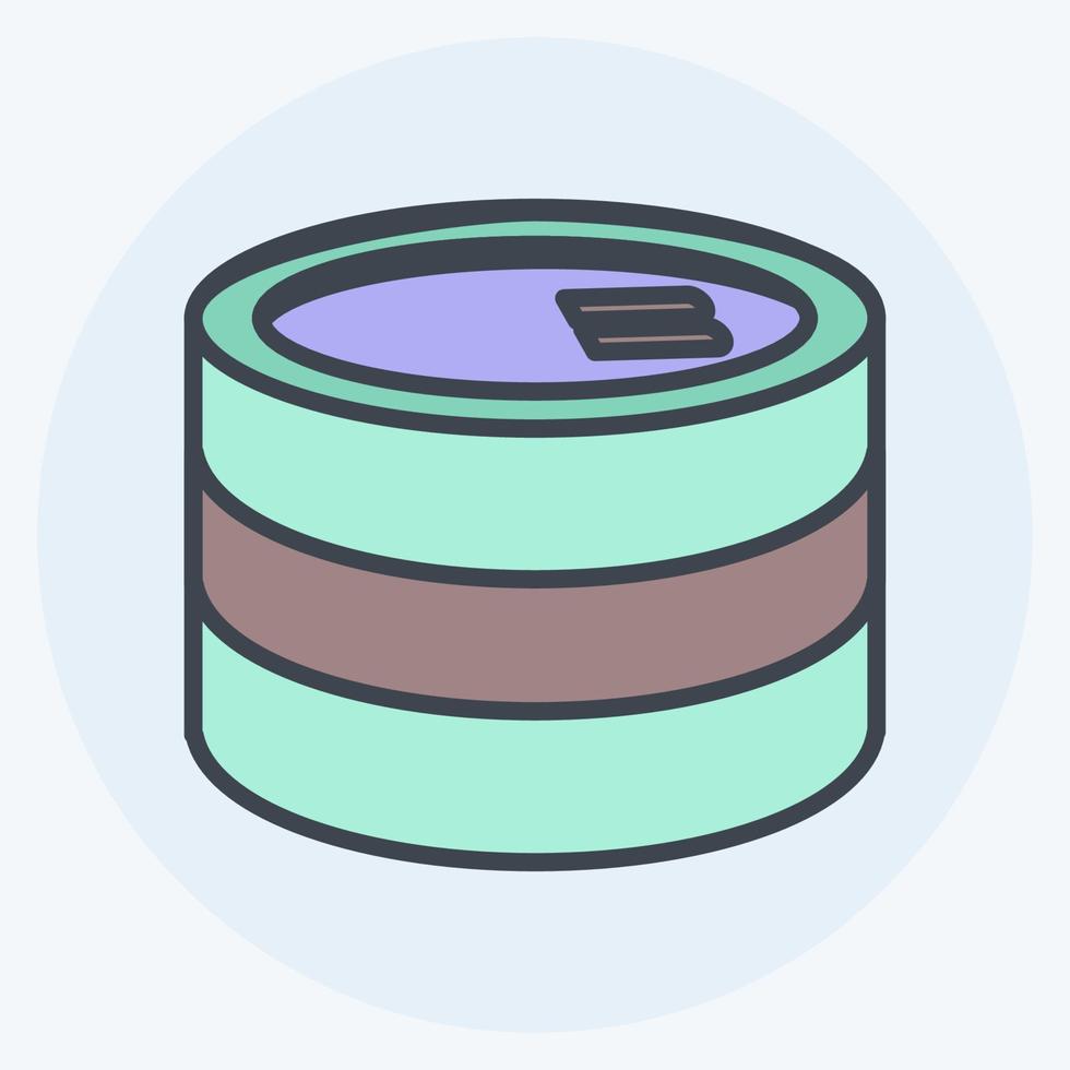 Canned Food Icon in trendy color mate style isolated on soft blue background vector