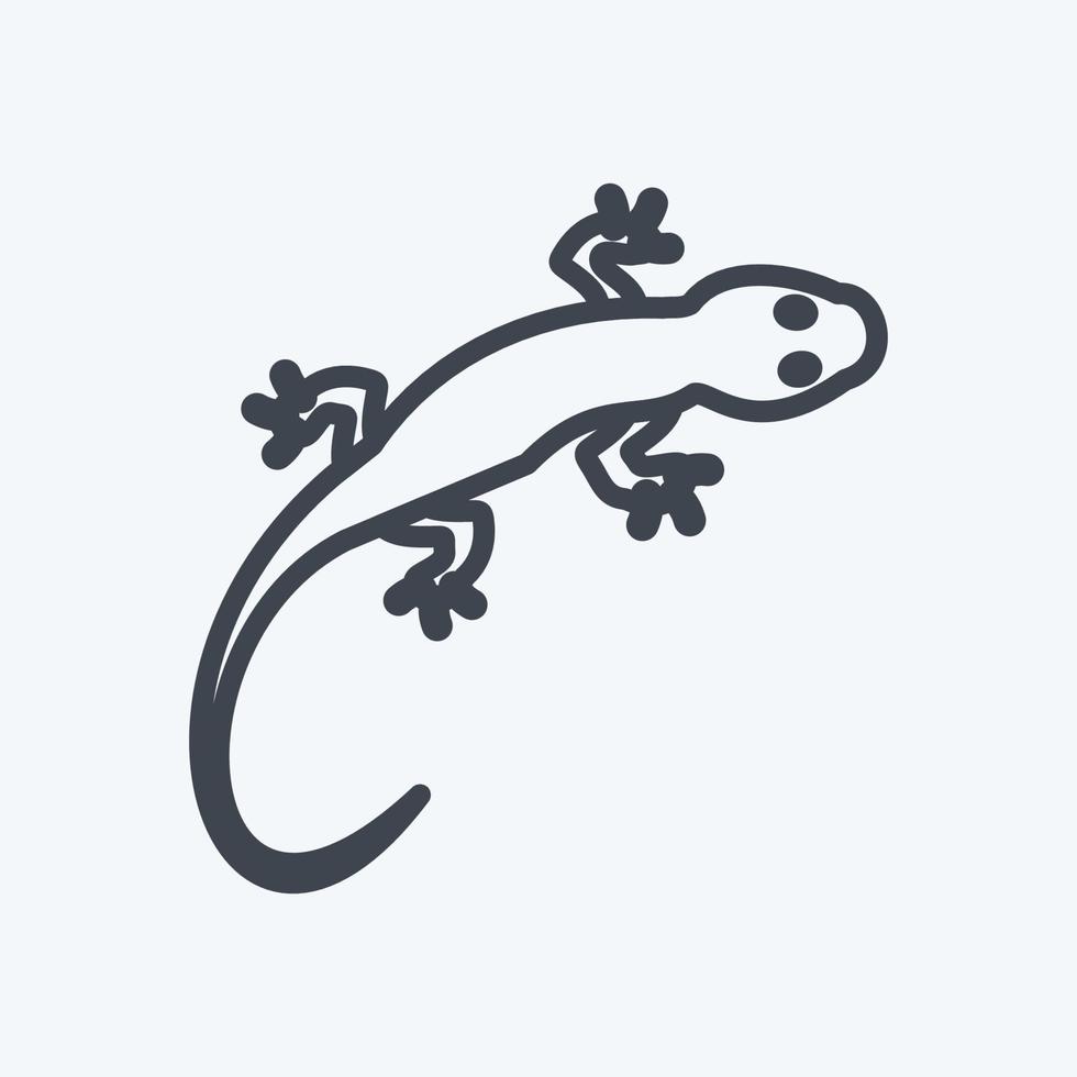 Pet Lizard Icon in trendy line style isolated on soft blue background vector