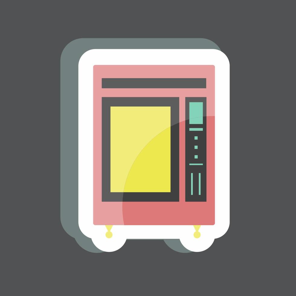 Vending Machine Sticker in trendy isolated on black background vector