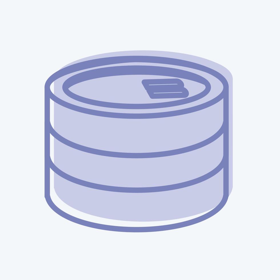 Canned Food Icon in trendy two tone style isolated on soft blue background vector