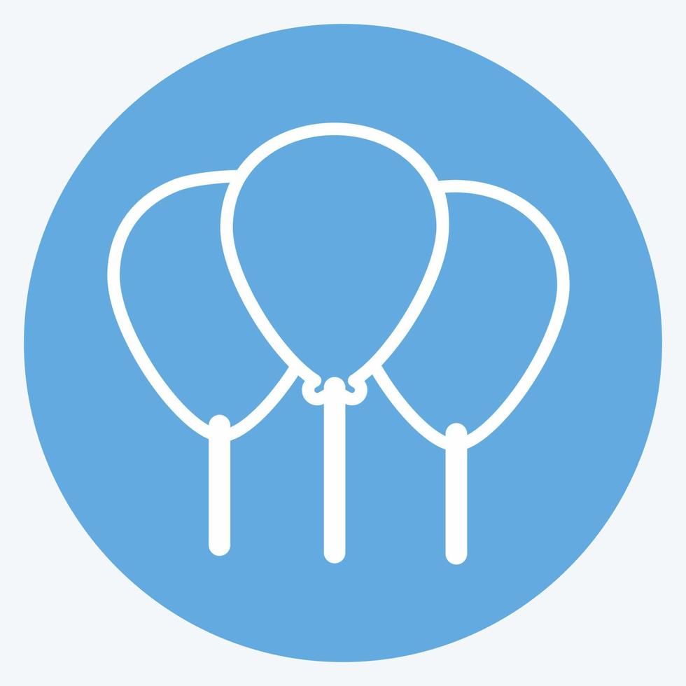 Balloons Icon in trendy blue eyes style isolated on soft blue background vector