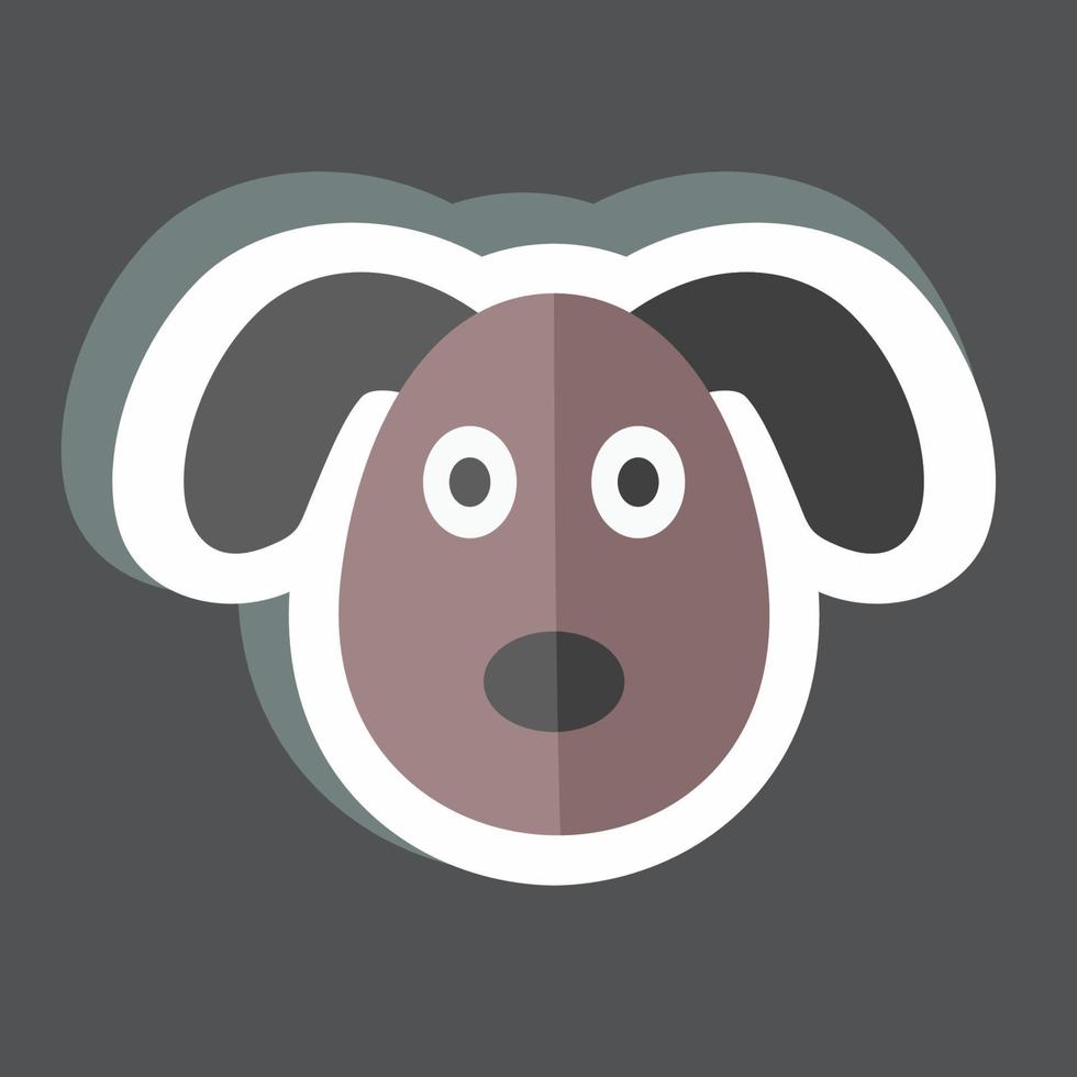 Dog Face Sticker in trendy isolated on black background vector