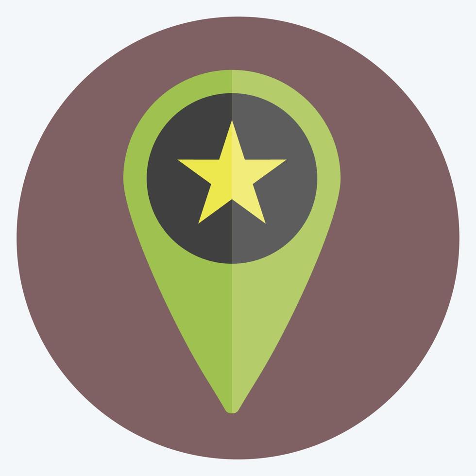 Starred Location Icon in trendy flat style isolated on soft blue background vector