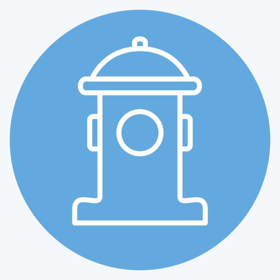 Fire Hydrant Icon in trendy blue eyes style isolated on soft blue background vector