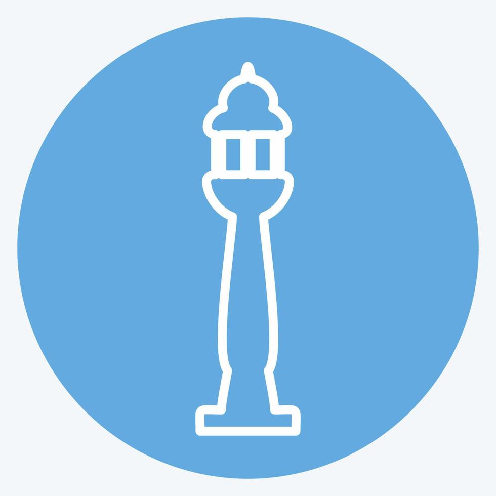 Lamp Post Icon in trendy blue eyes style isolated on soft blue background vector